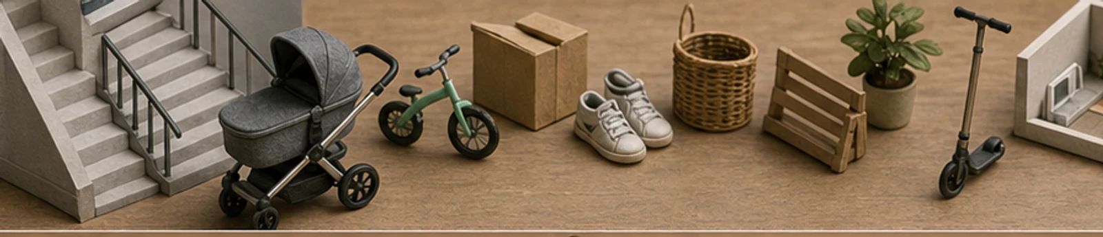 Editoriales Mietana-Motiv zu Kinderwagen und Gegenstände im Treppenhaus – Grundlagen