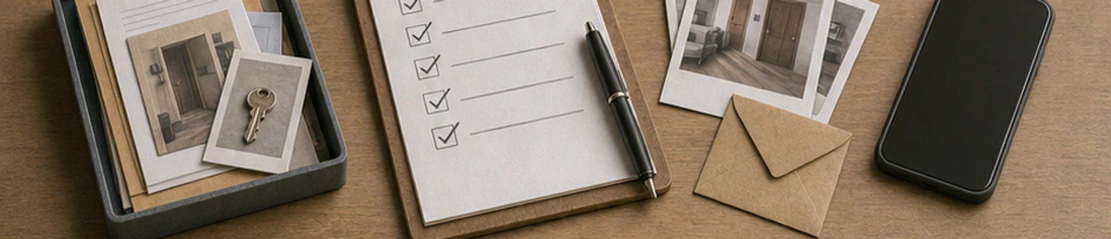 Editoriales Mietana-Motiv zu Schlüsselrückgabe – Checkliste